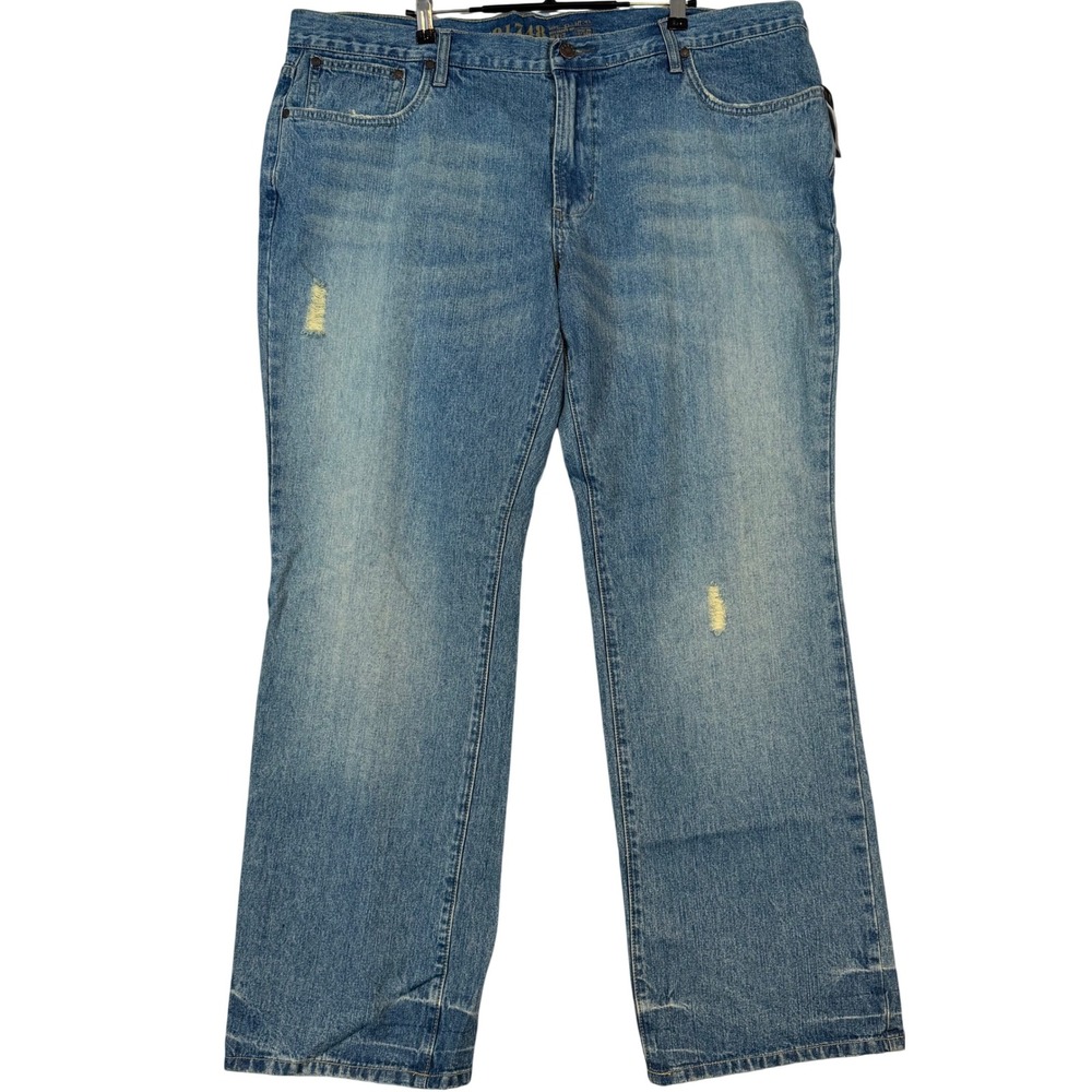 Hot Topic 91748 Mens Distressed Relaxed Straight Leg Jeans Blue 42x31 Y2K Grunge